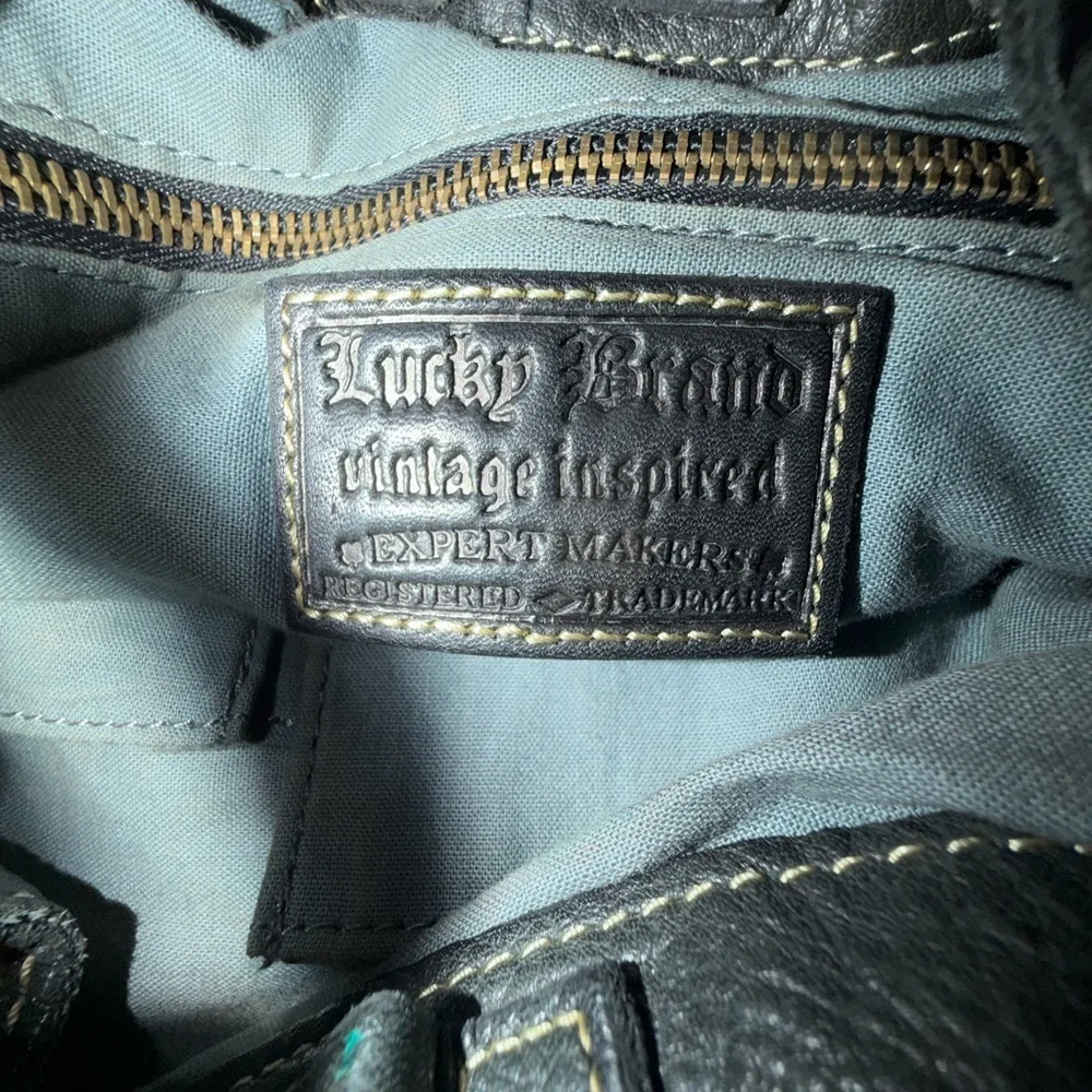 Lucky Brand Black Hobo Bag with Gold Accents